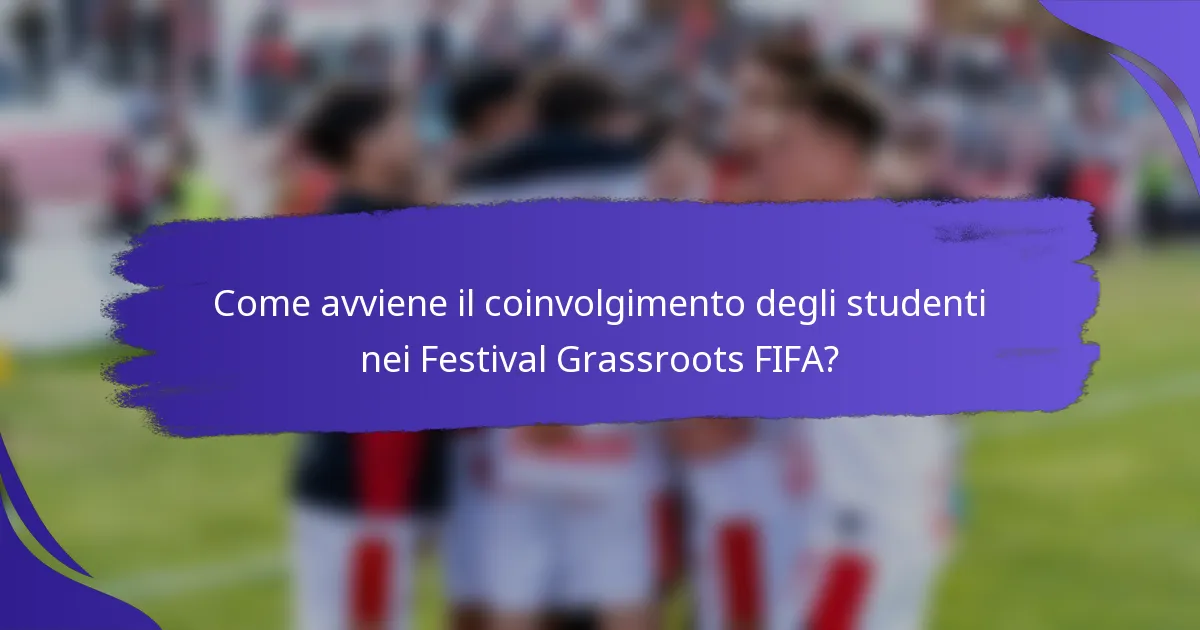 Come avviene il coinvolgimento degli studenti nei Festival Grassroots FIFA?