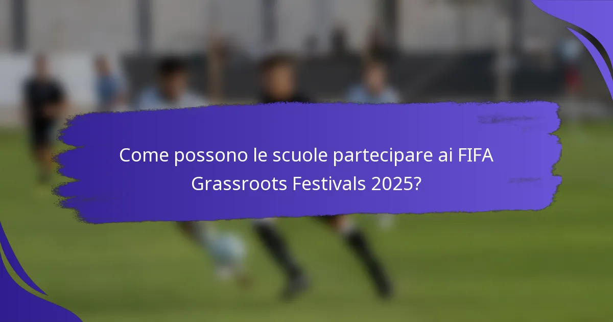 Come possono le scuole partecipare ai FIFA Grassroots Festivals 2025?