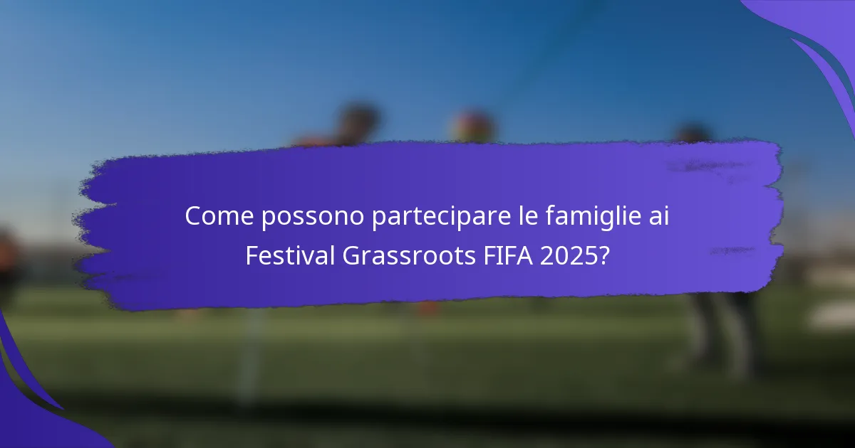 Come possono partecipare le famiglie ai Festival Grassroots FIFA 2025?