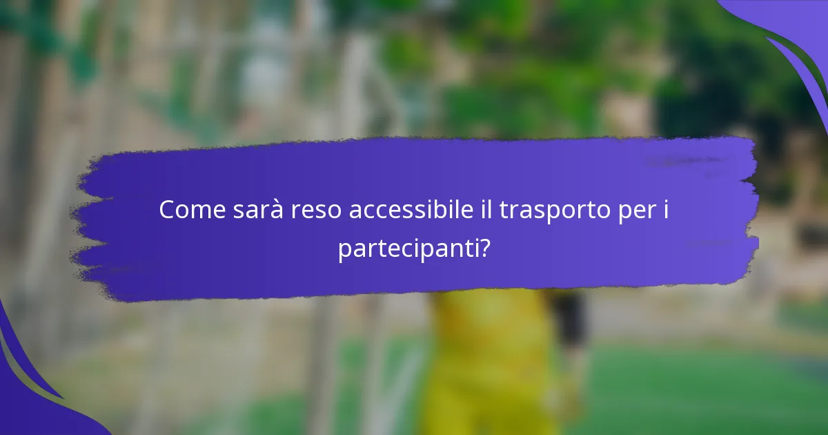 Come sarà reso accessibile il trasporto per i partecipanti?