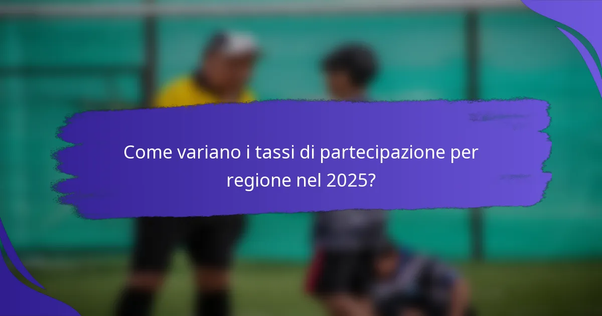Come variano i tassi di partecipazione per regione nel 2025?