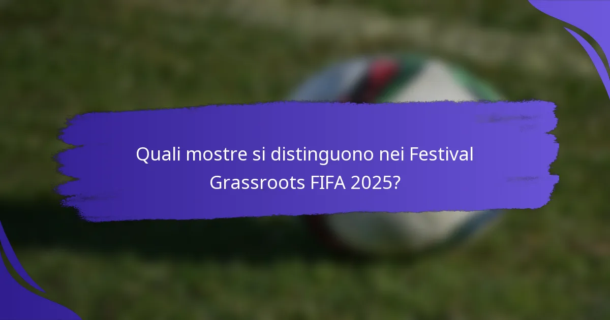 Quali mostre si distinguono nei Festival Grassroots FIFA 2025?
