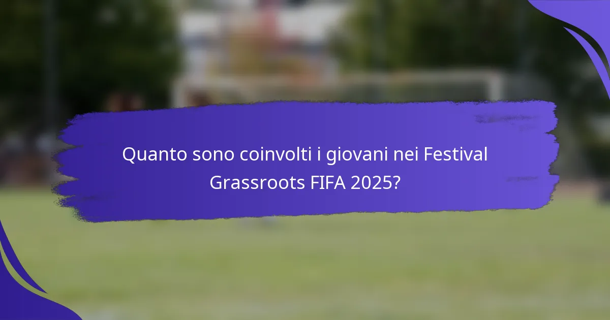 Quanto sono coinvolti i giovani nei Festival Grassroots FIFA 2025?